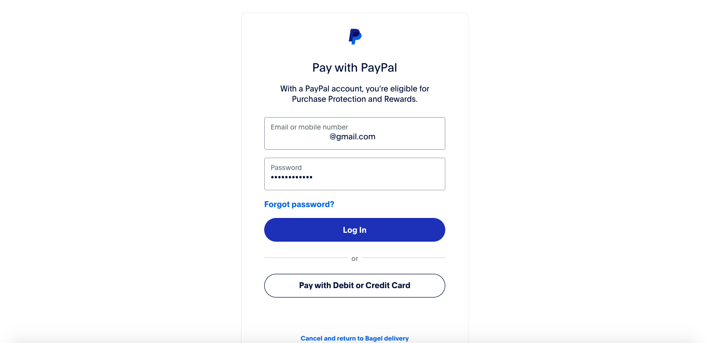 PayPal Login Page