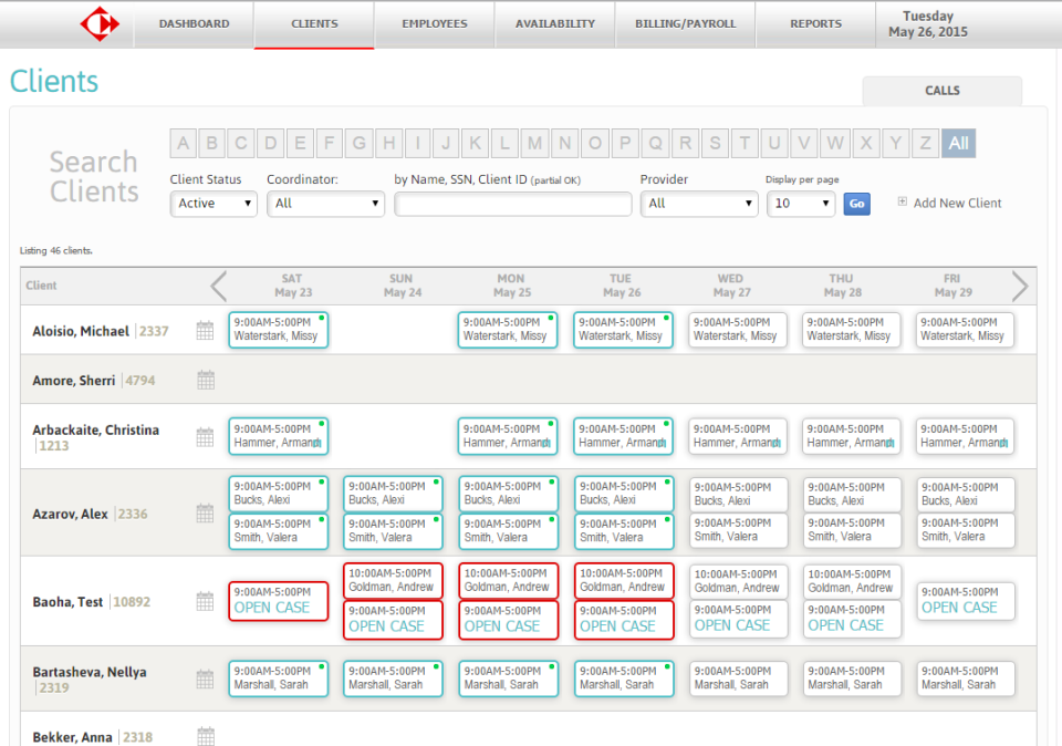 User Interface of Carecenta
