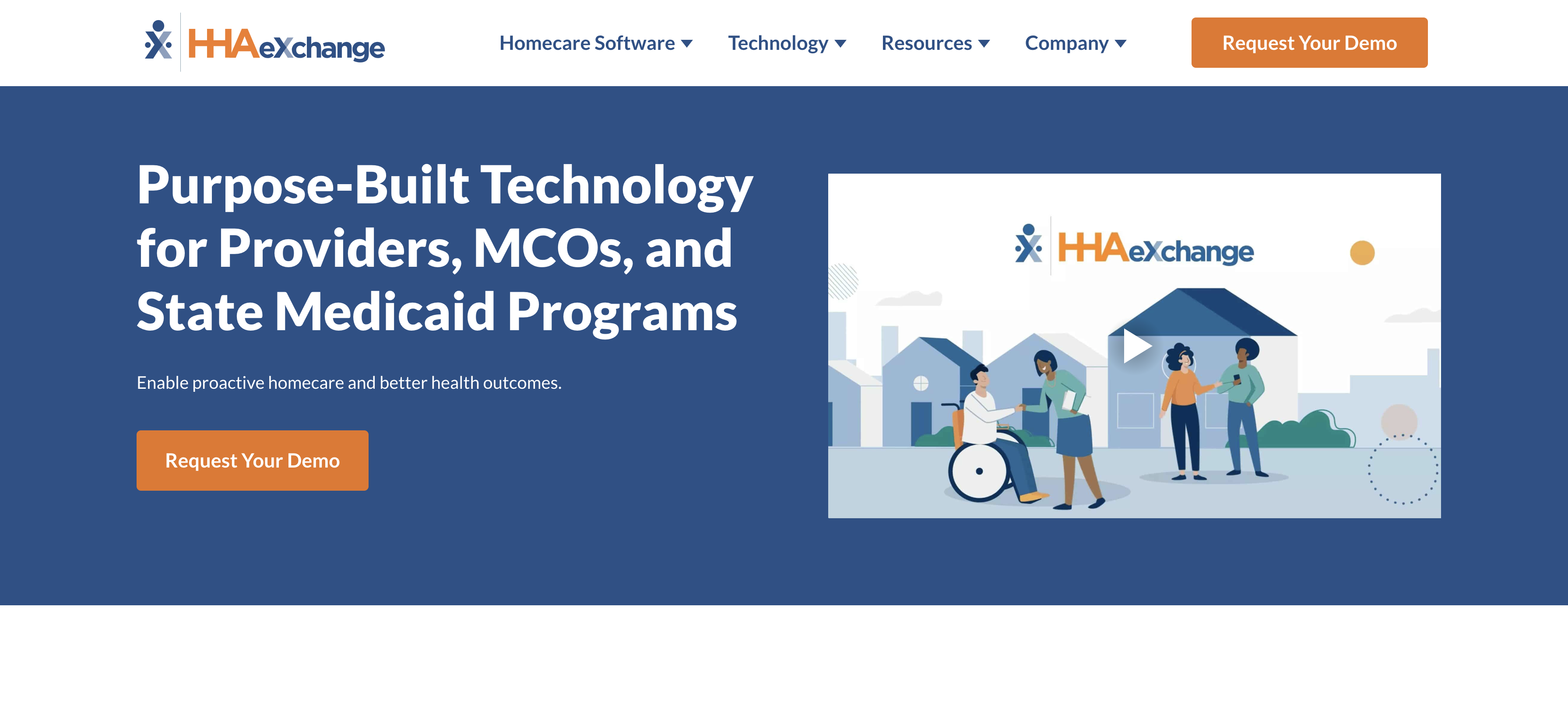 Landing Page of HHAeXchange