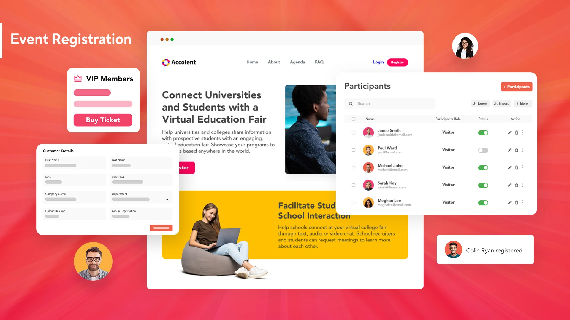 User Interface of vFairs
