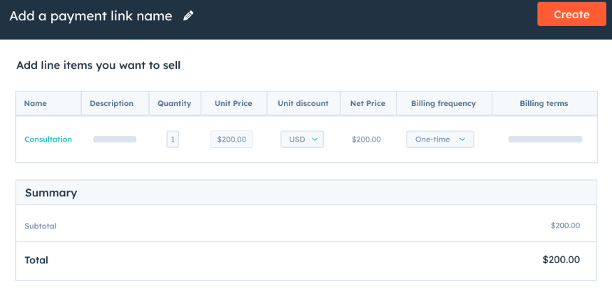 user interface of hubspot page