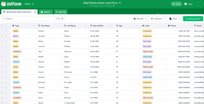 Comment créer un CRM avec les Tableaux Jotform Image-14
