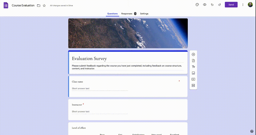 evaluation survey template