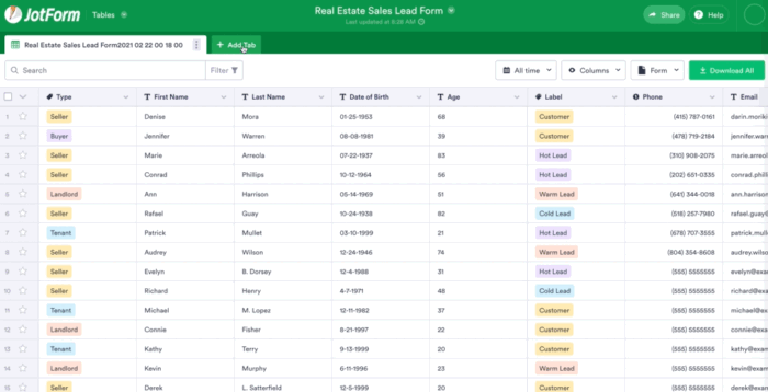 Comment créer un CRM avec les Tableaux Jotform Image-8