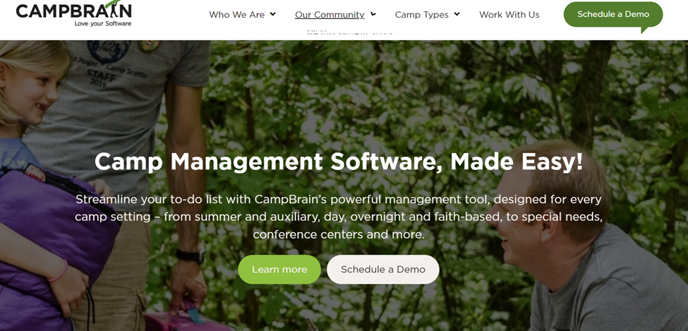 landing page of campbrain