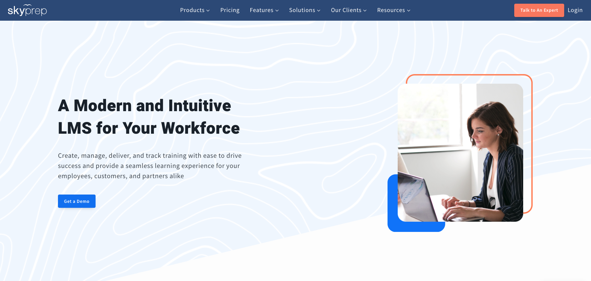 SkyPrep LMS Landing Page