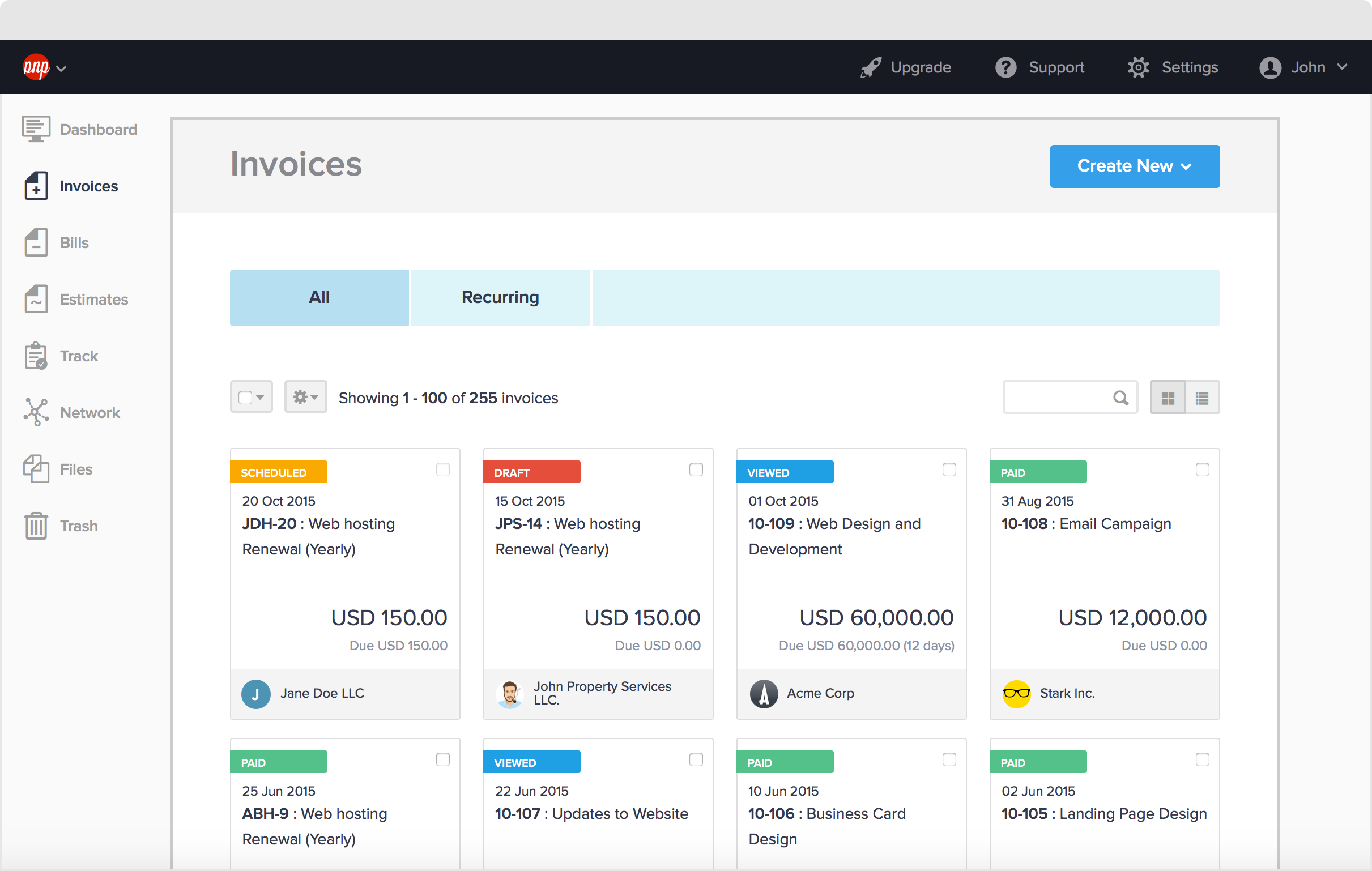 User Interface of Hiveage