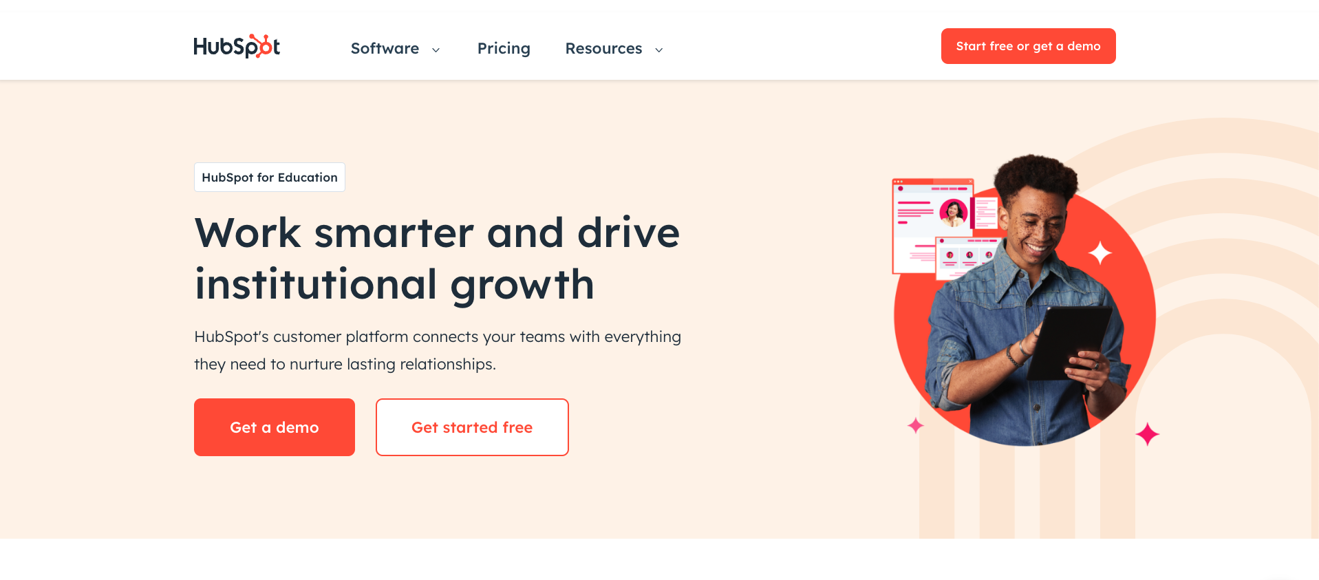 HubSpot CRM Landing Page