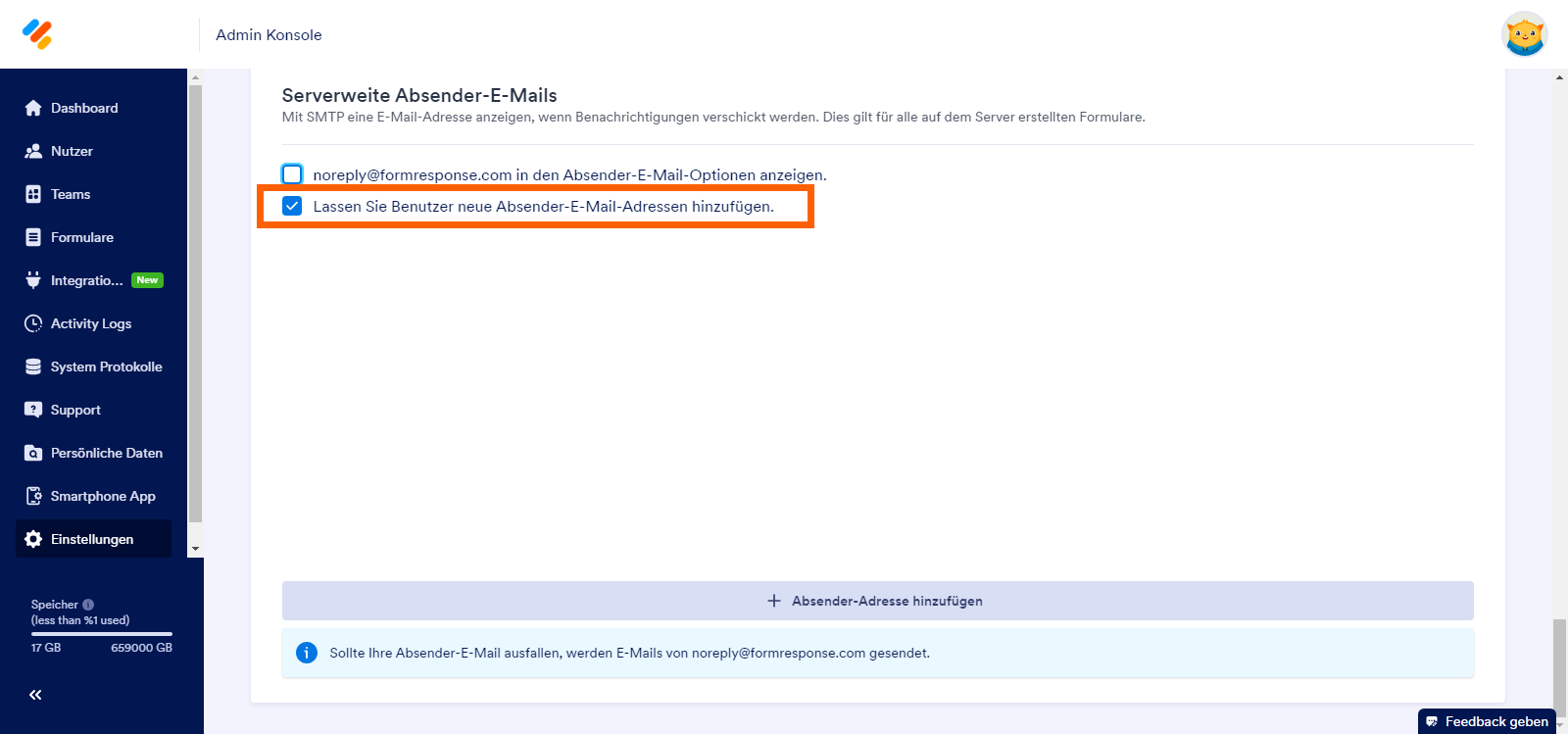 Wie Sie einen Serverweiten benutzerdefinierten E-Mail-Absender per SMTP hinzufügen Image-5