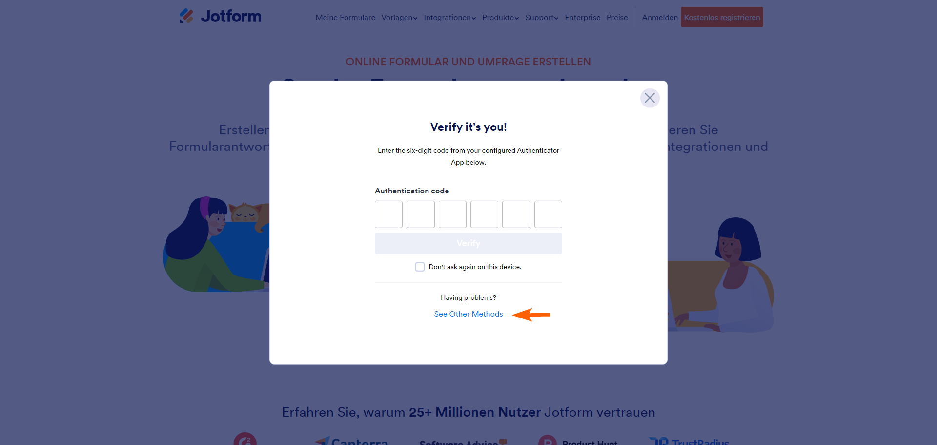 Wie Sie sich mit den Wiederherstellungscodes bei Ihrem Enterprise-Konto anmelden können Image-2
