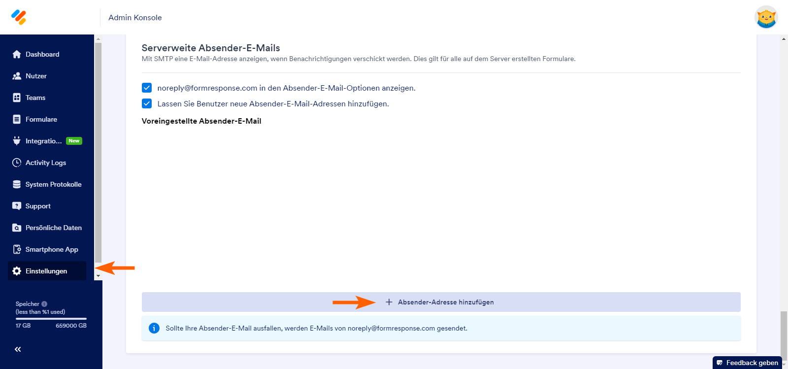 Wie Sie einen Serverweiten benutzerdefinierten E-Mail-Absender per SMTP hinzufügen Image-2