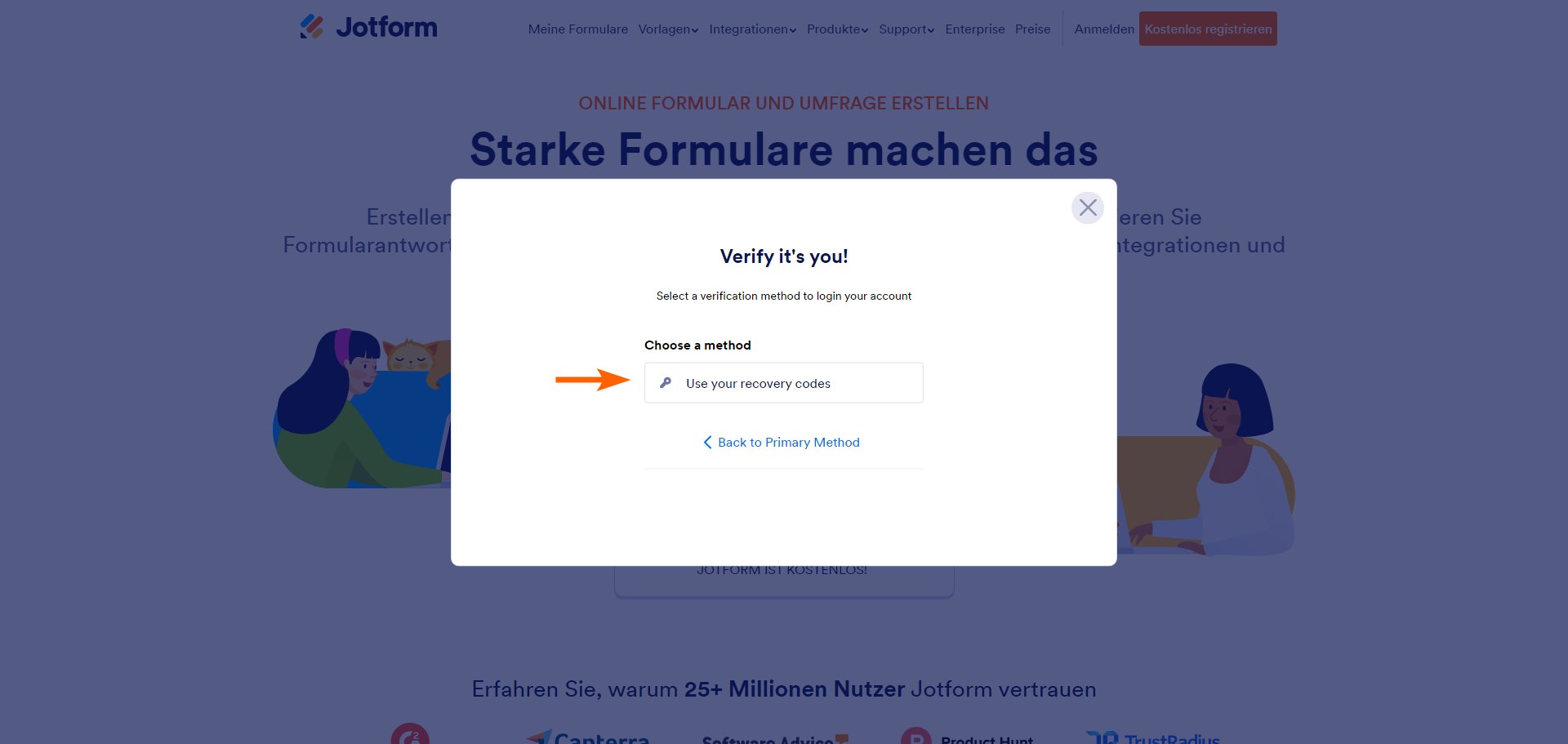 Wie Sie sich mit den Wiederherstellungscodes bei Ihrem Enterprise-Konto anmelden können Image-3