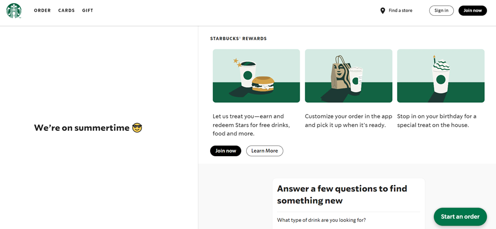 Starbucks Landing Page