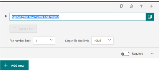 Displaying a File Upload Question in Microsoft Forms