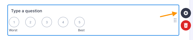 Scale Rating Question Field in Jotform Form Builder Clicking on the Gear Icon
