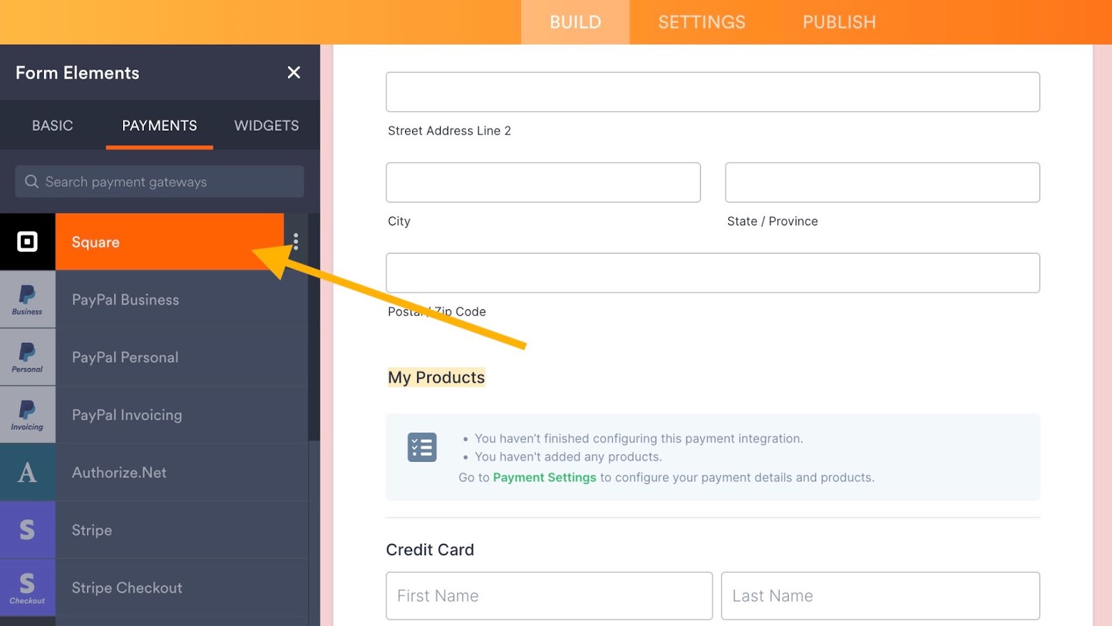 A screenshot of the Jotform form builder