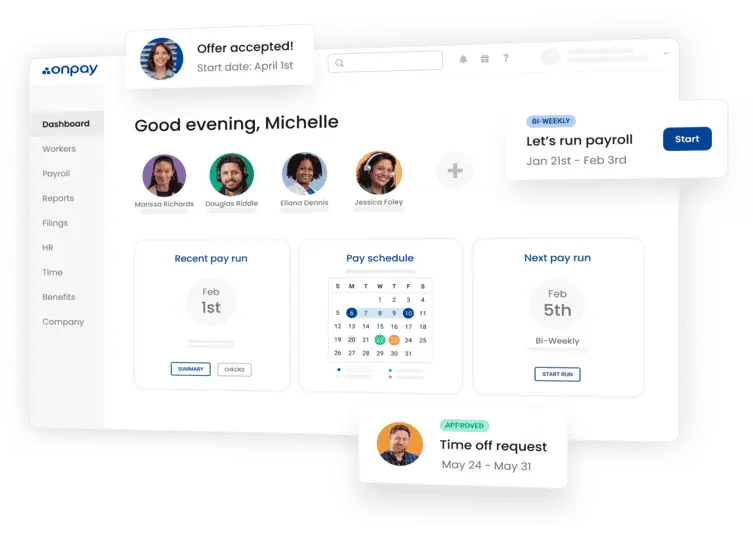 User Interface of OnPay