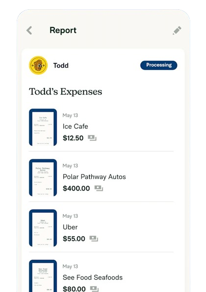 User Interface of Expensify
