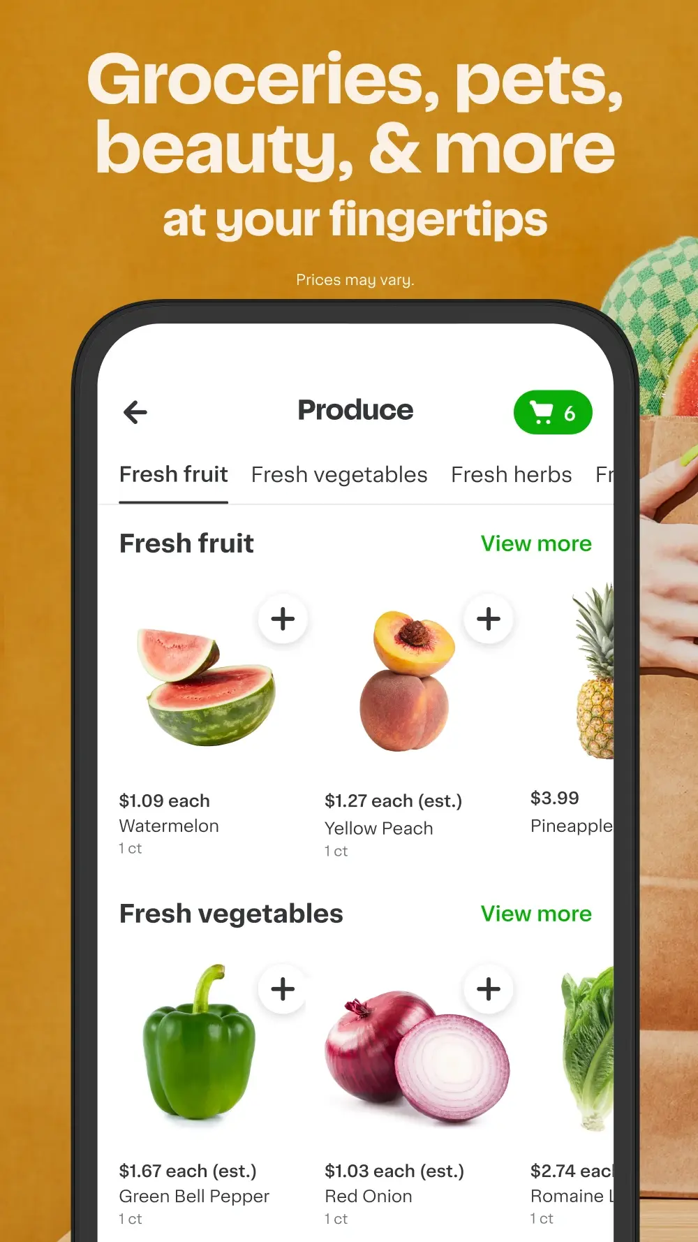 User Interface of Instacart