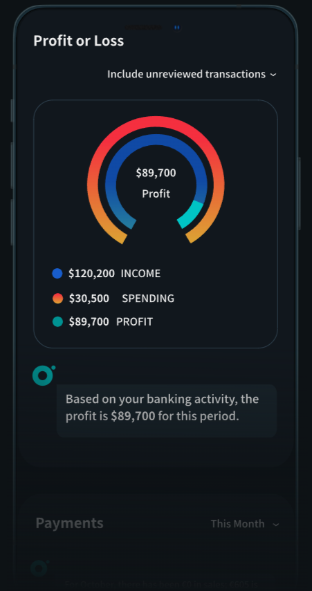 User Interface of OneUp on Mobile