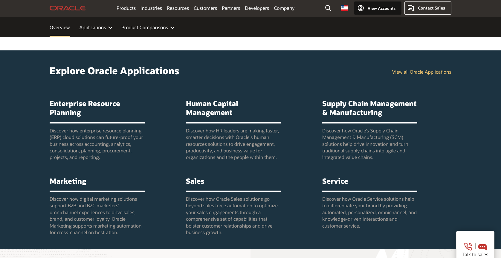 Oracle Landing Page