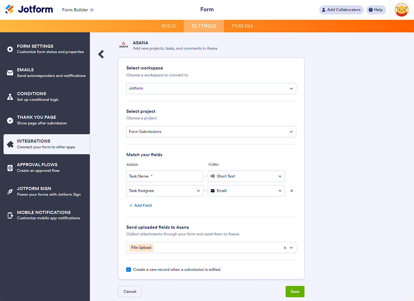 Crear Tareas en Asana con Envíos de Jotform Imagen-1