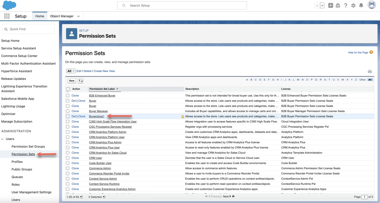 Clicking on the Permission Sets Under the Users Tab and Selecting the Permission Set to Change Access To