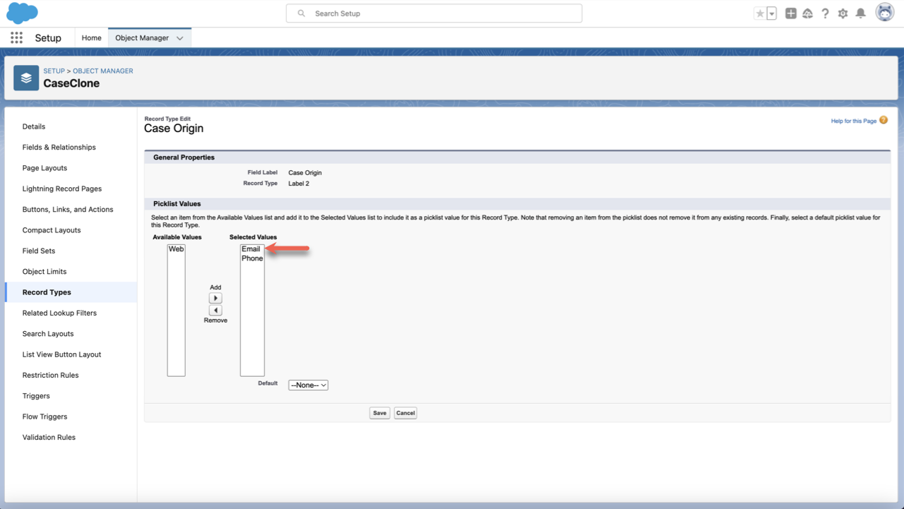 Viewing the Selected Values Under the Picklist Values