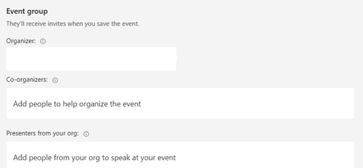 Viewing Event Group Fields in the Microsoft Teams Webinar Section