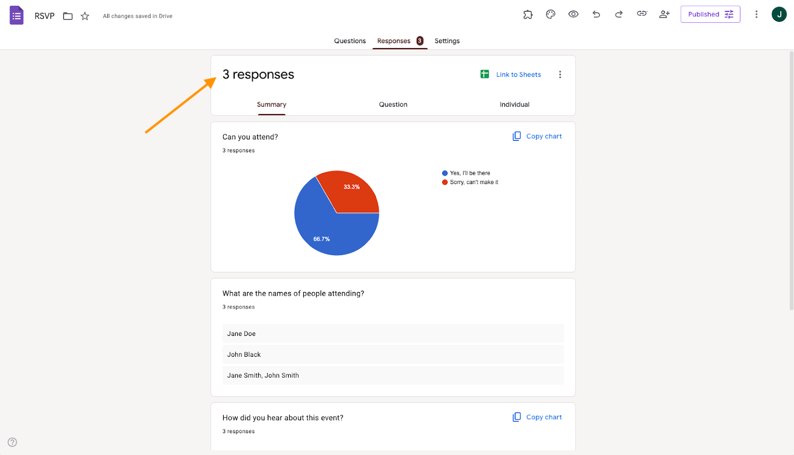 Google Forms Responses Tab Response Count