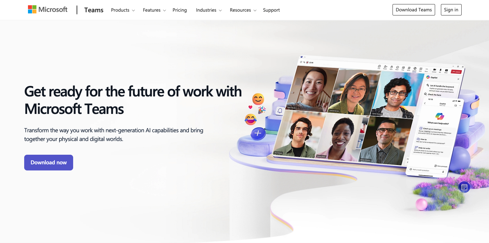 Microsoft Teams Landing Page