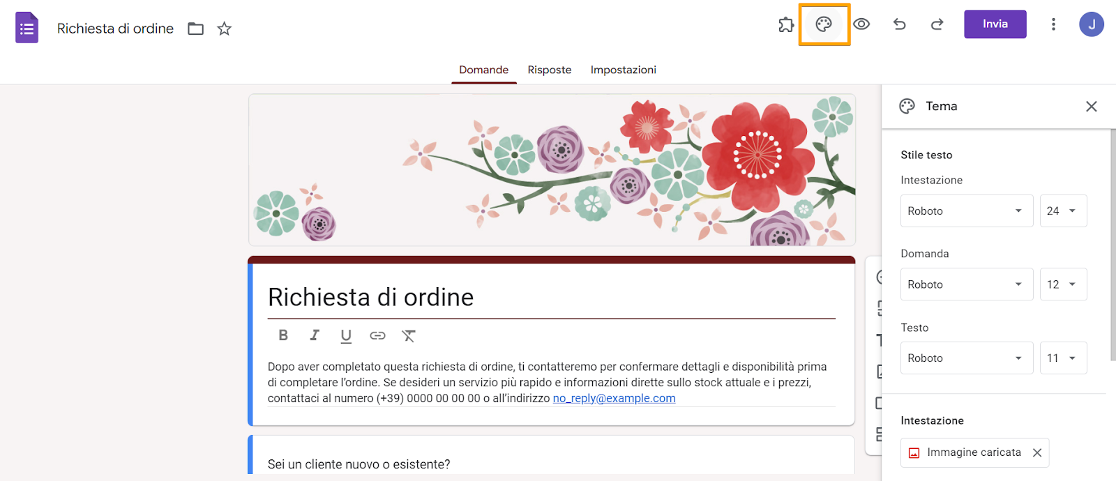 Modulo d’ordine