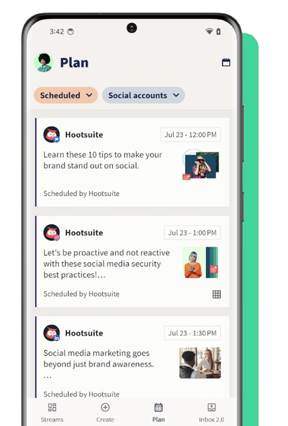 User Interface of Hootsuite