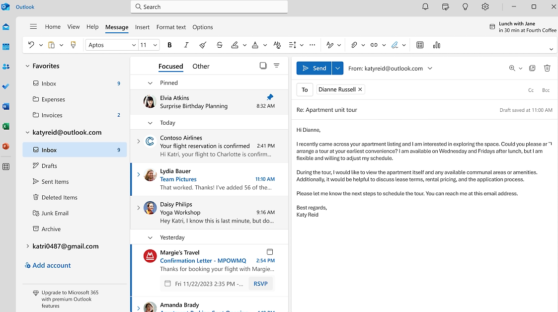 User Interface of Microsoft 365 Groups