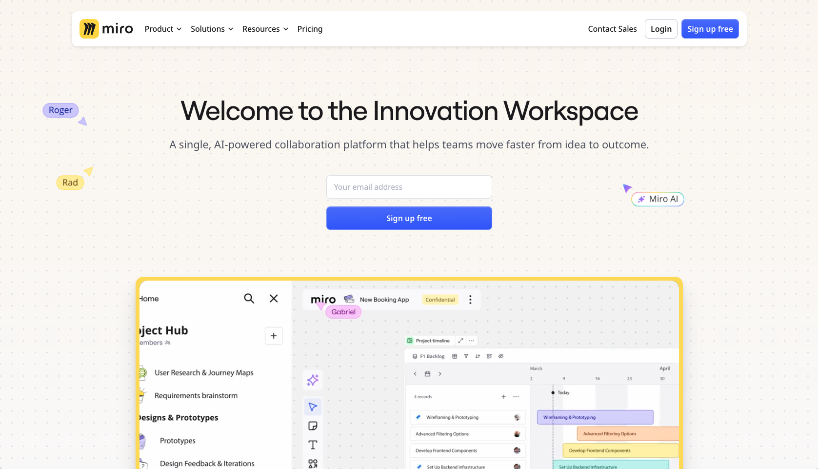 Miro Landing Page