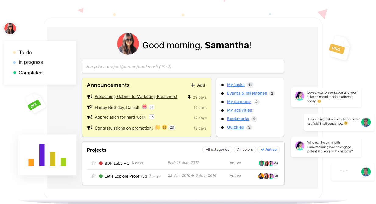 User Interface of ProofHub
