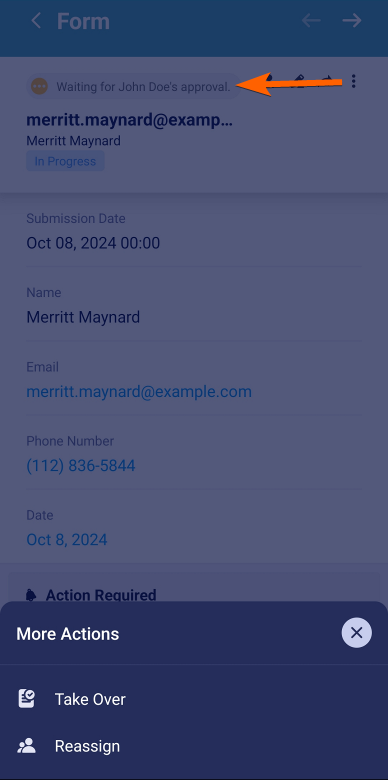 "Waiting for Approval" message in Jotform Mobile App