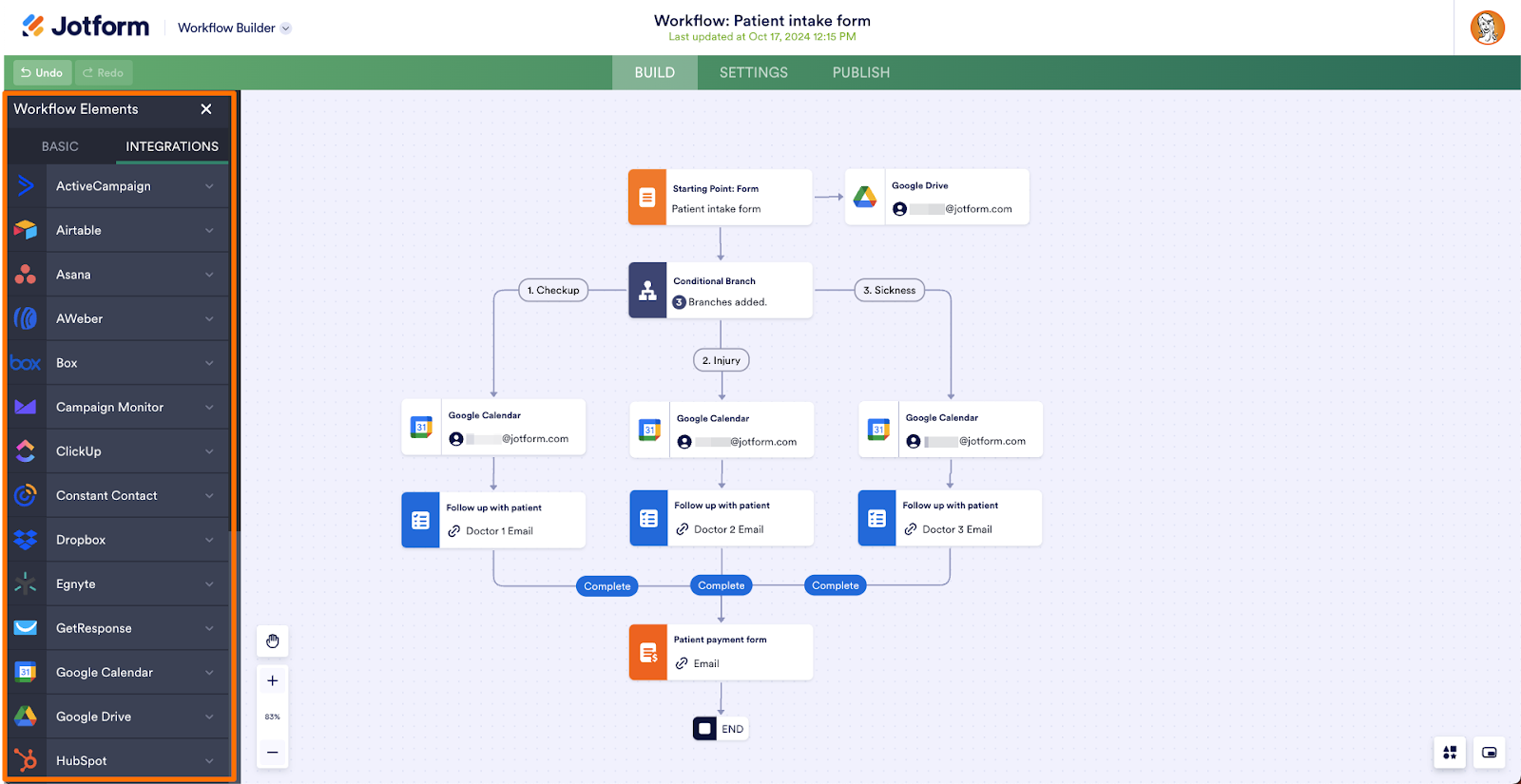 Highlighting Workflow Elements in Jotform Workflow Builder