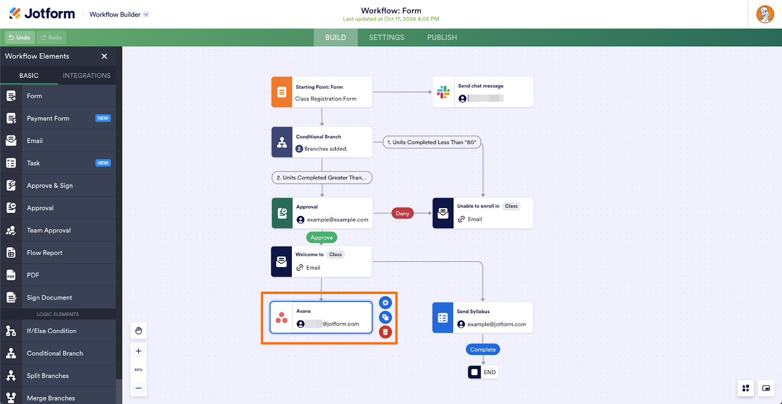 Highlighting the Asana Integration in Jotform Workflows