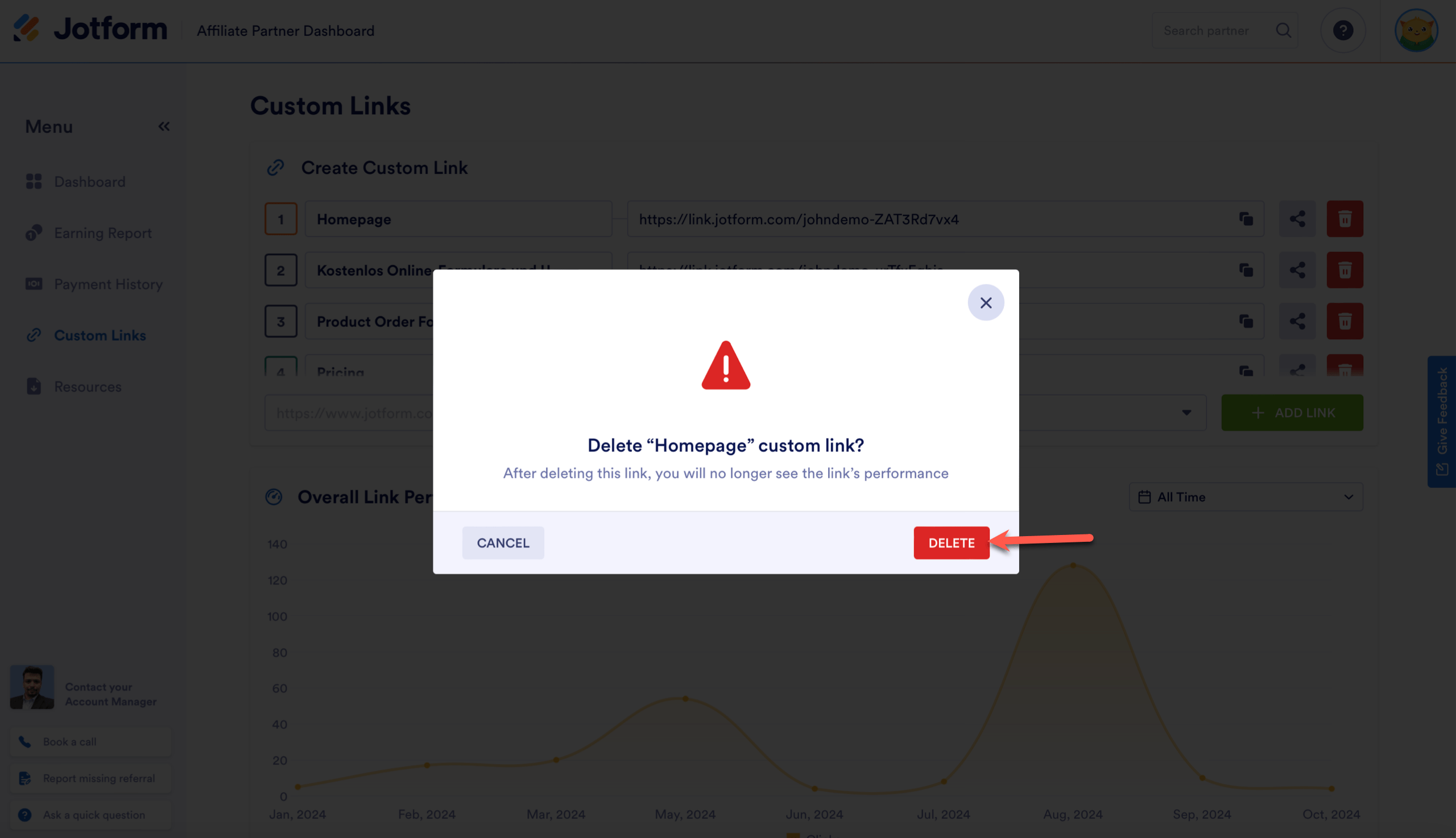 So erstellen und löschen Sie benutzerdefinierte Affiliate-Links in Ihrem Partner-Dashboard Image-6