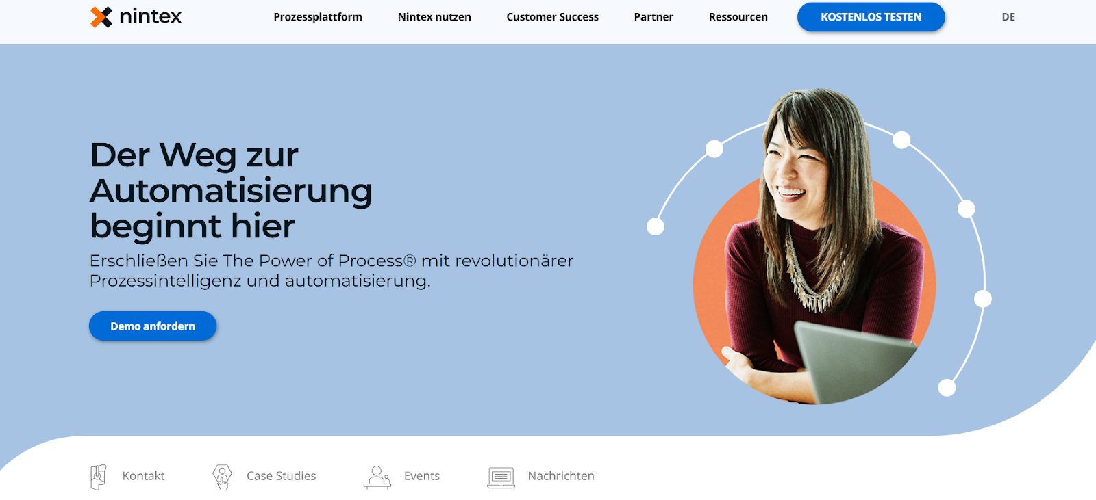 Landingpage von Nintex Plattform