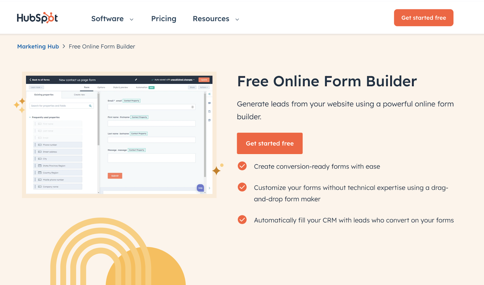 HubSpot açılış sayfası