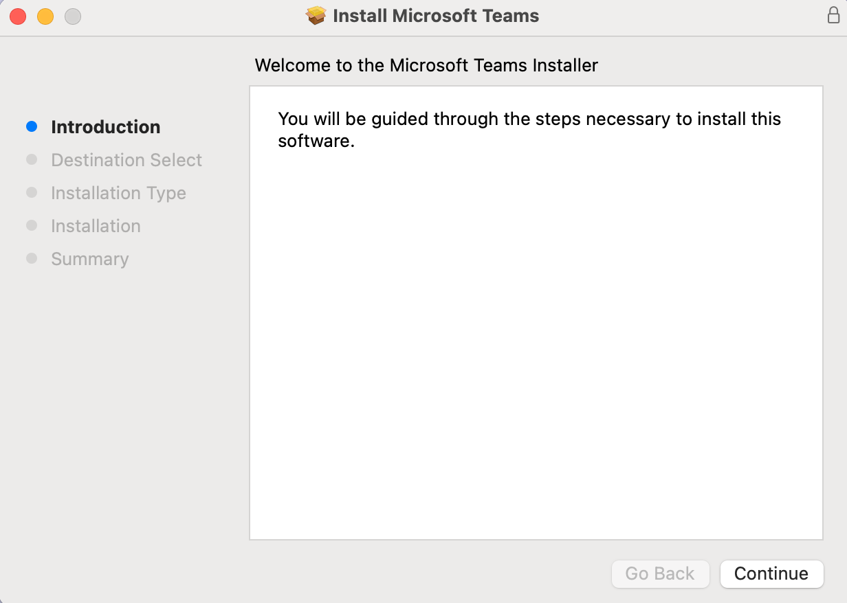 A screenshot of the popup shown to install Microsoft Teams