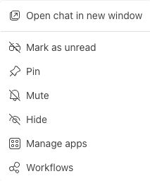 Viewing the options in a dropdown in Microsoft Teams