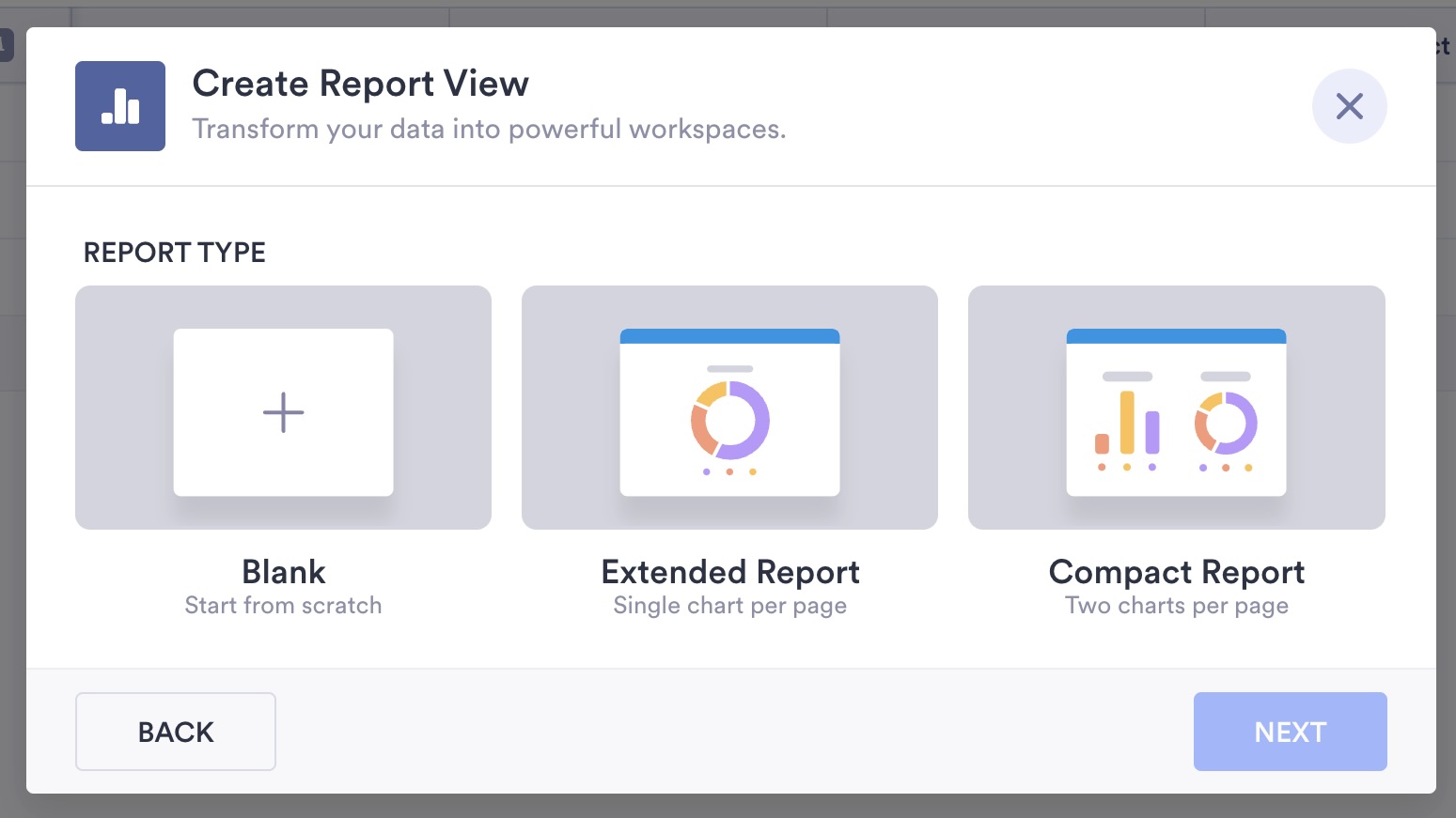 Create Report View Window