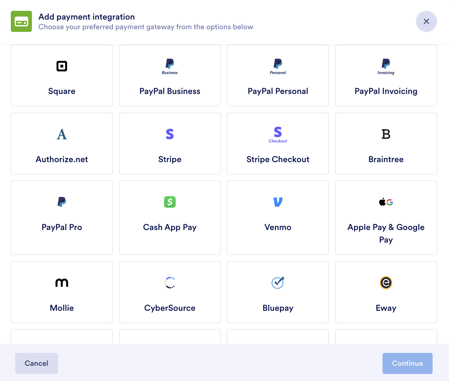 Viewing Payment Gateways on Jotform App Builder