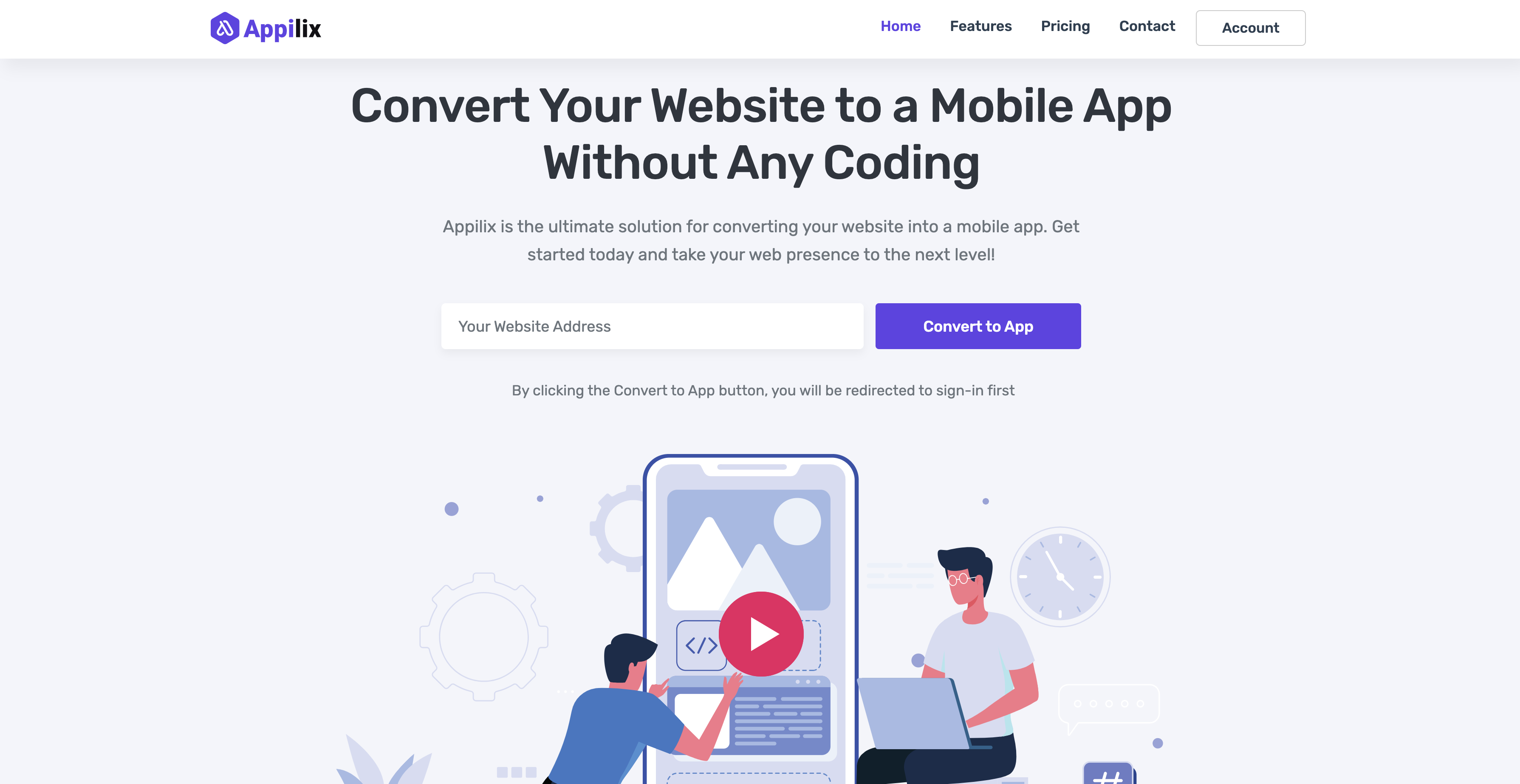 Appilix Landing Page