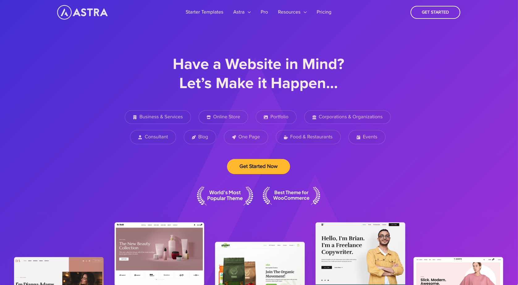 Astra Landing Page
