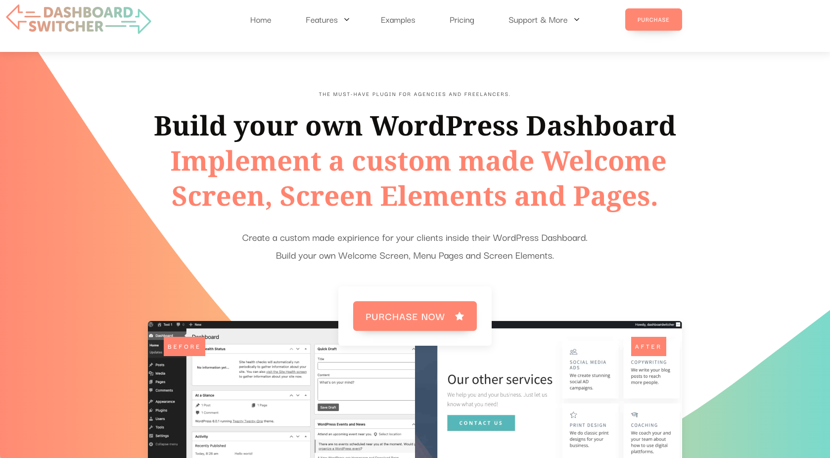 Dashboard Switcher Landing Page