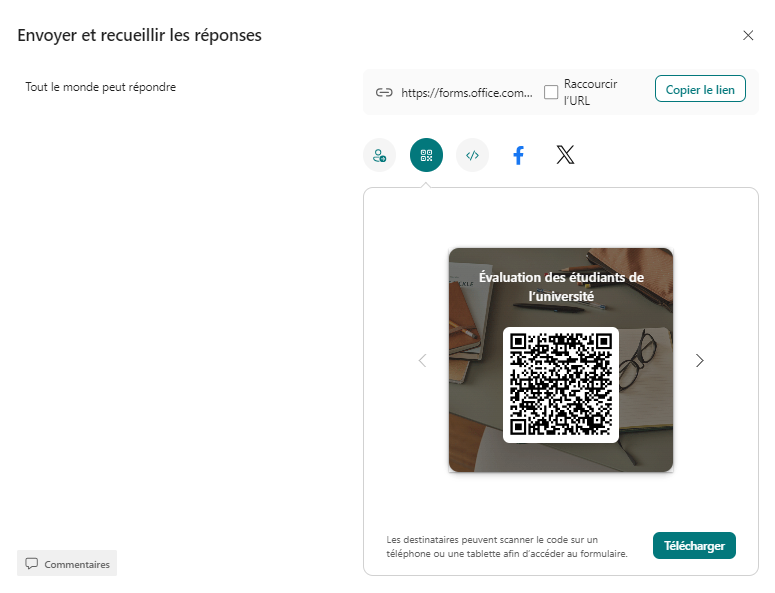 Comment créer un code QR dans Microsoft Forms